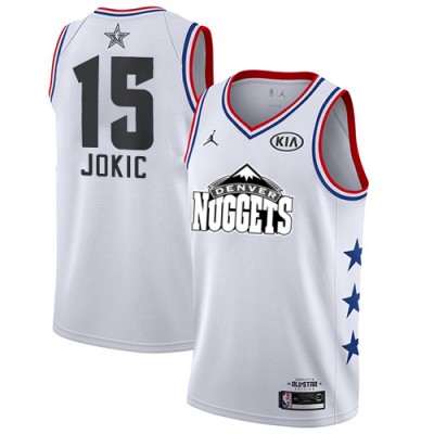 Denver Nuggets #15 Nikola Jokic White NBA Jordan Swingman 2019 All-Star Game Jersey Men's
